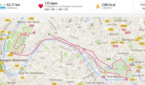 Trace GPS erreur marathon Paris
